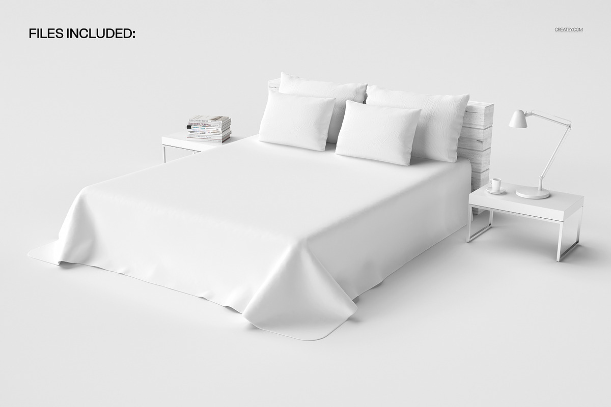 Plain Bed Coverlet Mockup, a Household Mockup by creatsy2 (Photo 2 of 5)