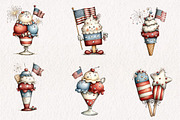 Patriotic Ice-Cream PNG Clipart, a Seasonal Illustration by CreationArt (Thumbnail 2 of 7)