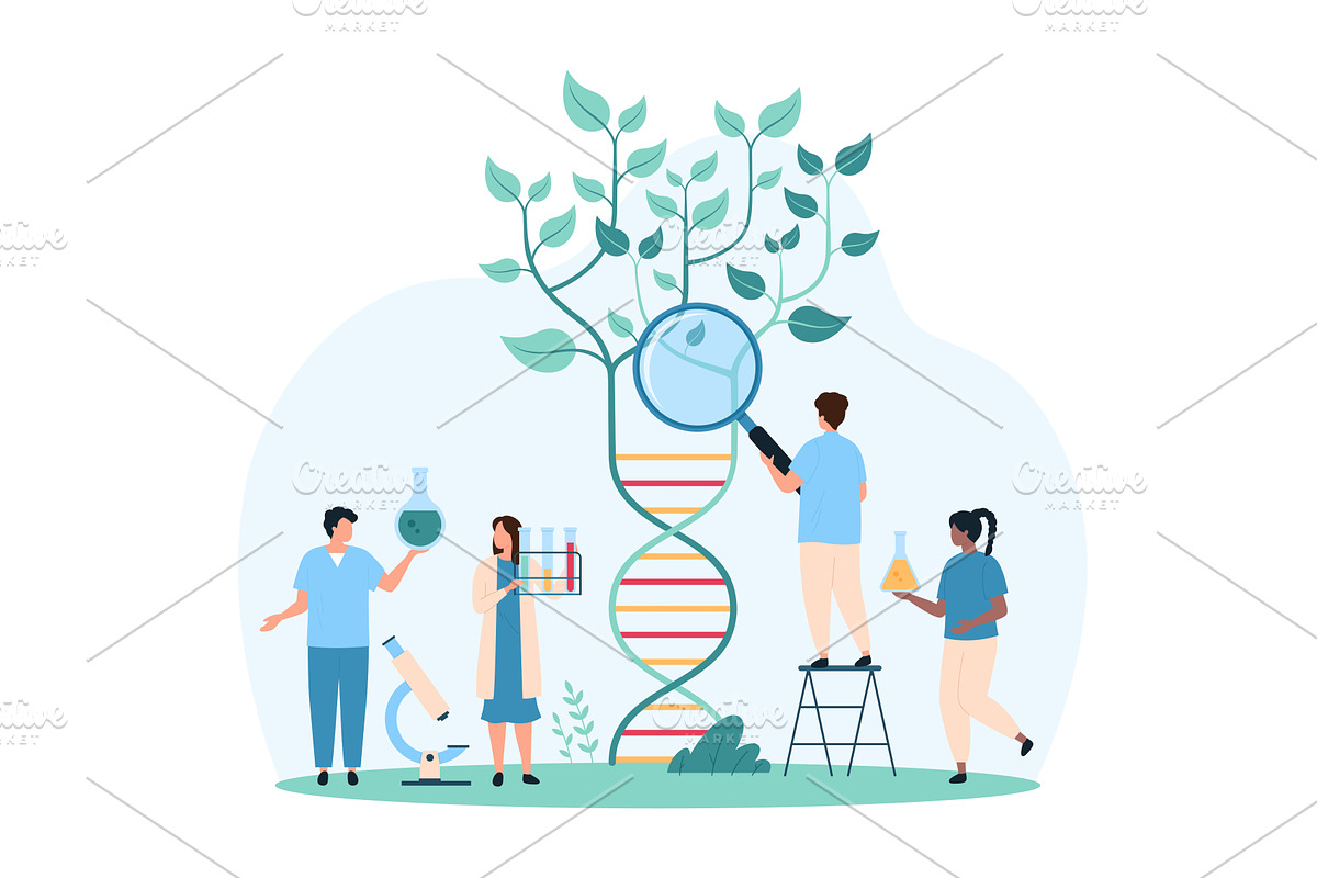Biotechnology genetic agriculture p, an Illustration by Flashvector