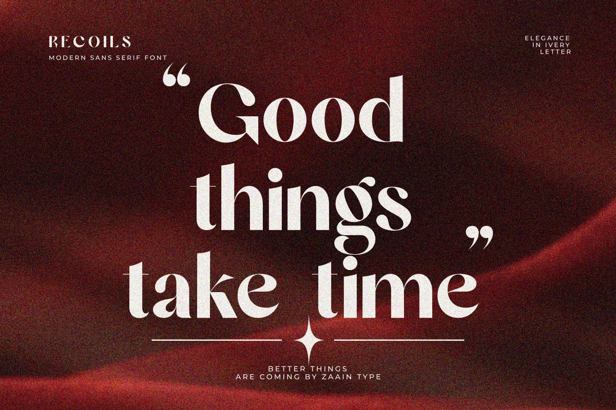 Recoils, a Sans Serif Font by zaaintype (Photo 3 of 10)