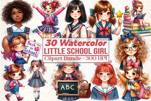 Little School Girl Sublimation, an Illustration by DreamCafeArt