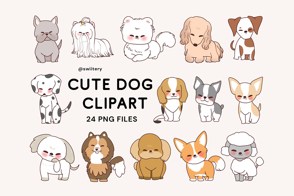 Dog Breed Clipart Set - Swiitery, an Animal Illustration by Iconixar & Friends (Photo 1 of 2)