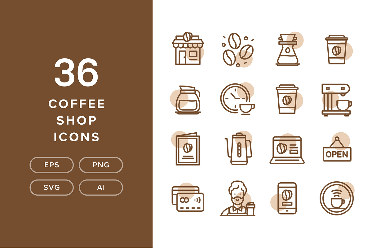 36 Coffee Shop Icons, an Icon by Furnace (Photo 1 of 5)