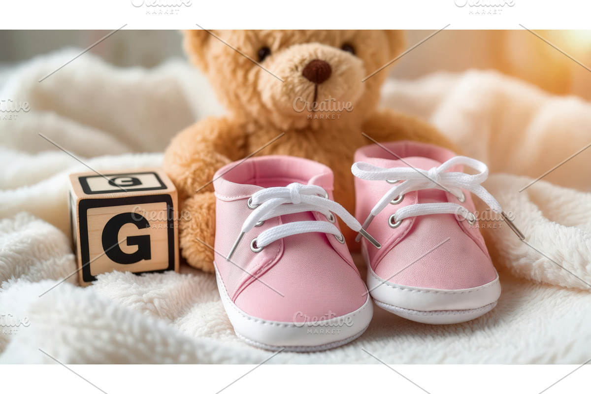 Pink baby shoes with white laces, an Illustration by tilialucida