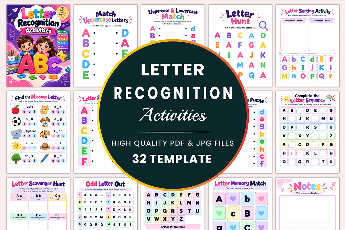 Letter Recognition Activities, a Stationery Template by Shumaya (Photo 1 of 5)