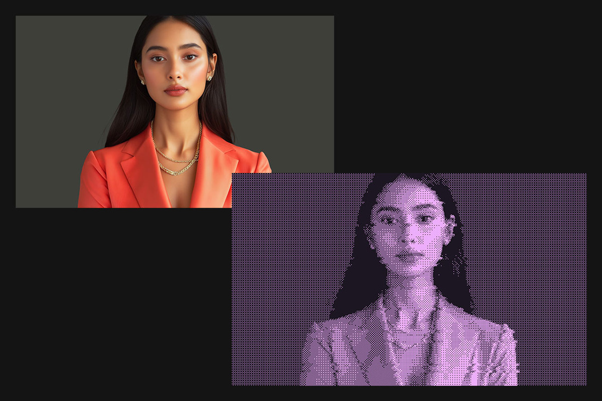 Dithering Bitmap Photo Effect, a Layer Style Add-On by dokudokunomi