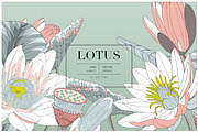 Lotus Vector Pattern & More!, a Wallpaper Graphic by Pink Linen (Thumbnail 1 of 15)