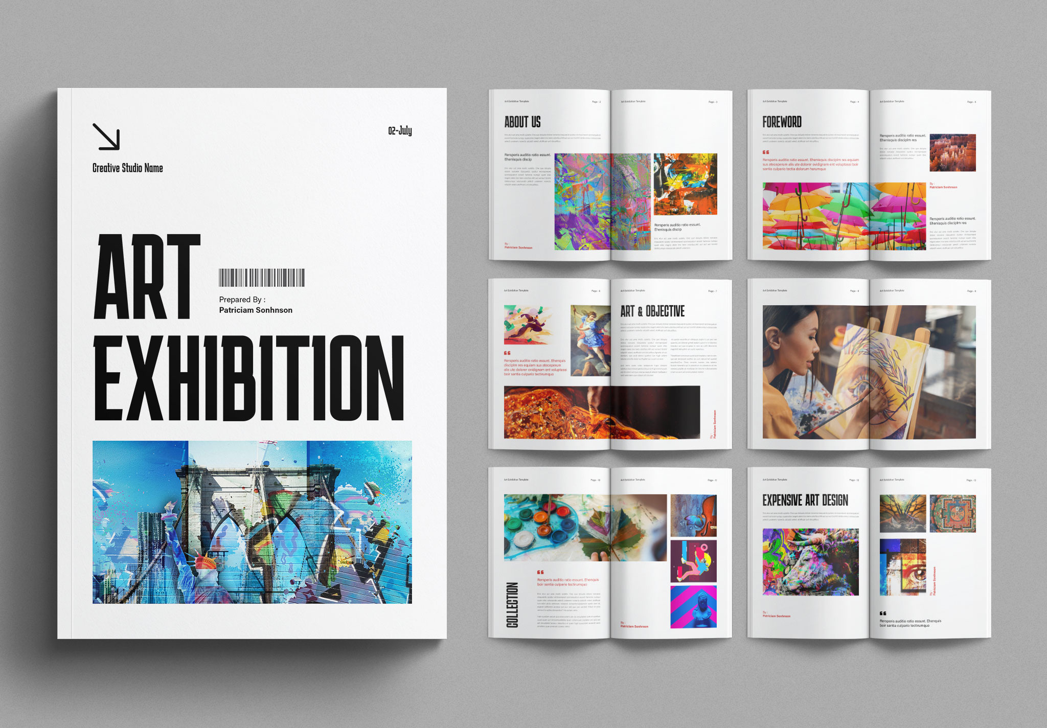 Art Exhibition Template – 20 Pages, a Brochure Template by E-Type