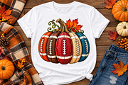 Football Pumpkin Fall PNG, a Seasonal Illustration by Watercolor design (Thumbnail 2 of 3)