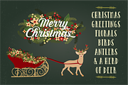 Christmas Deer, Sleigh & Antlers, an Illustration by Kelly Jane Creative (Thumbnail 2 of 5)