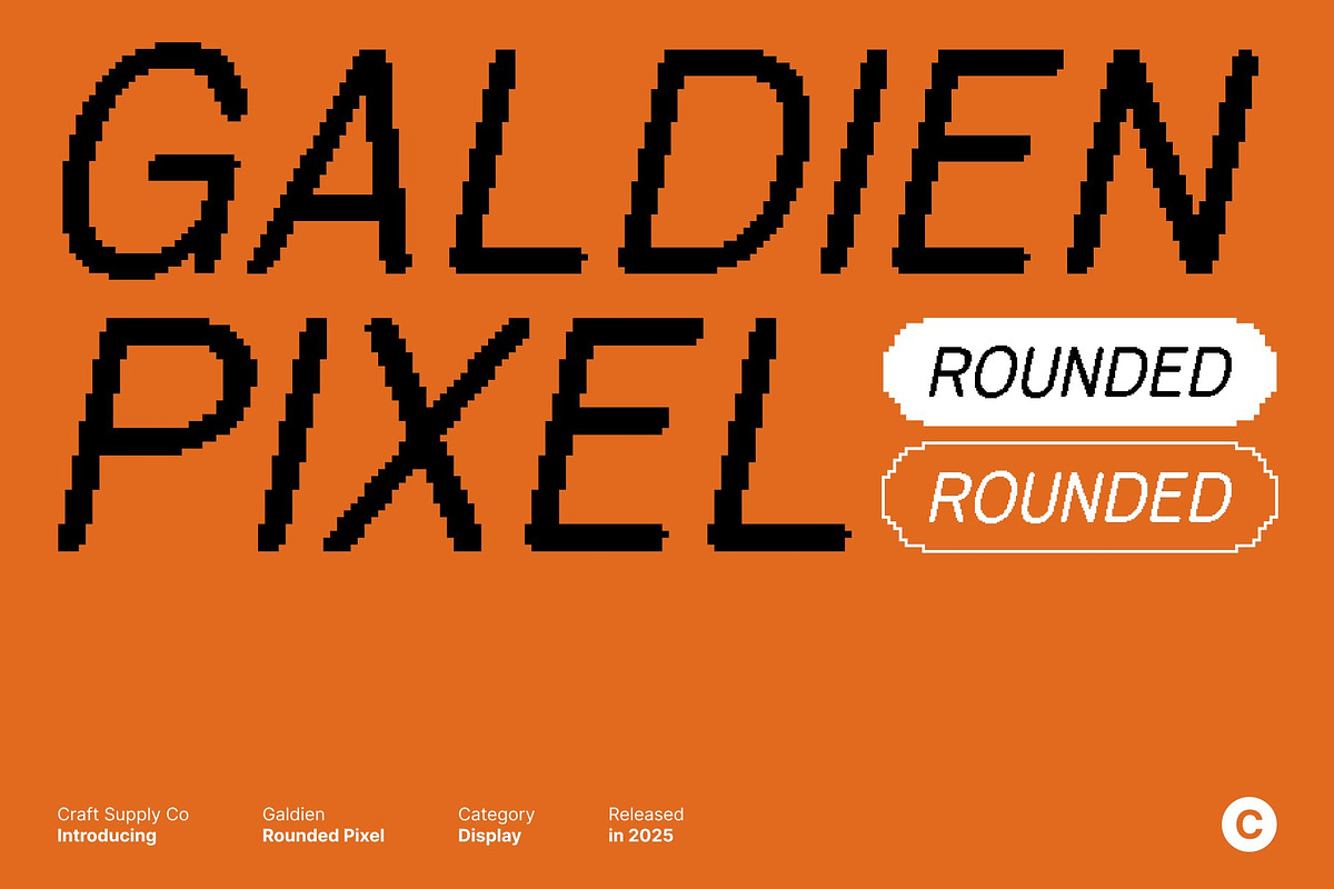 Galdien Rounded Pixel, a Sans Serif Font by Craft Supply Co. (Photo 1 of 8)