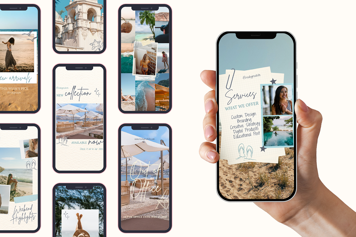 Coastal Scrapbook Instagram, a Social Media Template by Anna Design Studio (Photo 8 of 11)