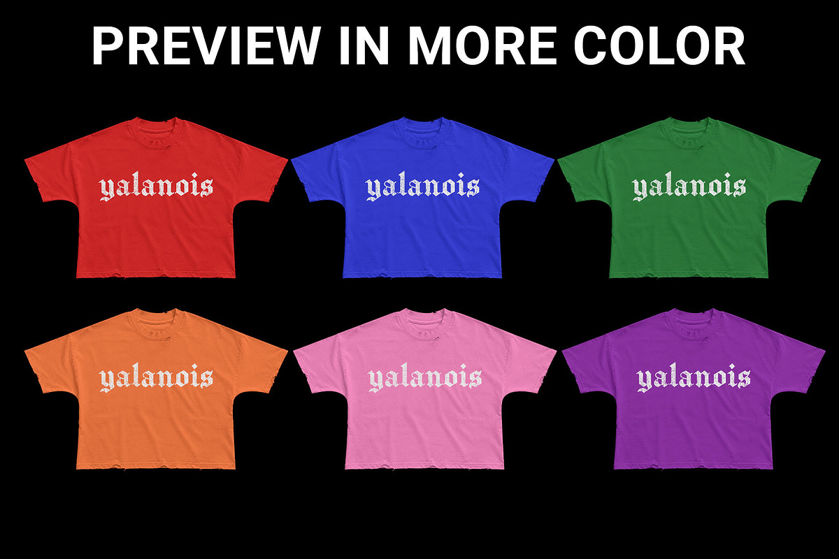 DISTRESSED BOXY T-SHIRT MOCKUP, a Shirt Mockup by yalanois (Photo 3 of 5)