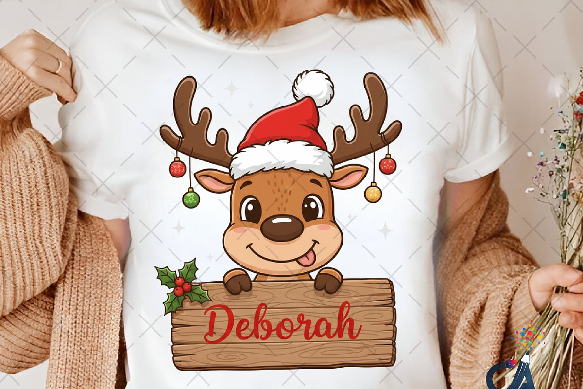 Funny Christmas Reindeer With Sign P, an Illustration by Creative Art (Photo 6 of 6)
