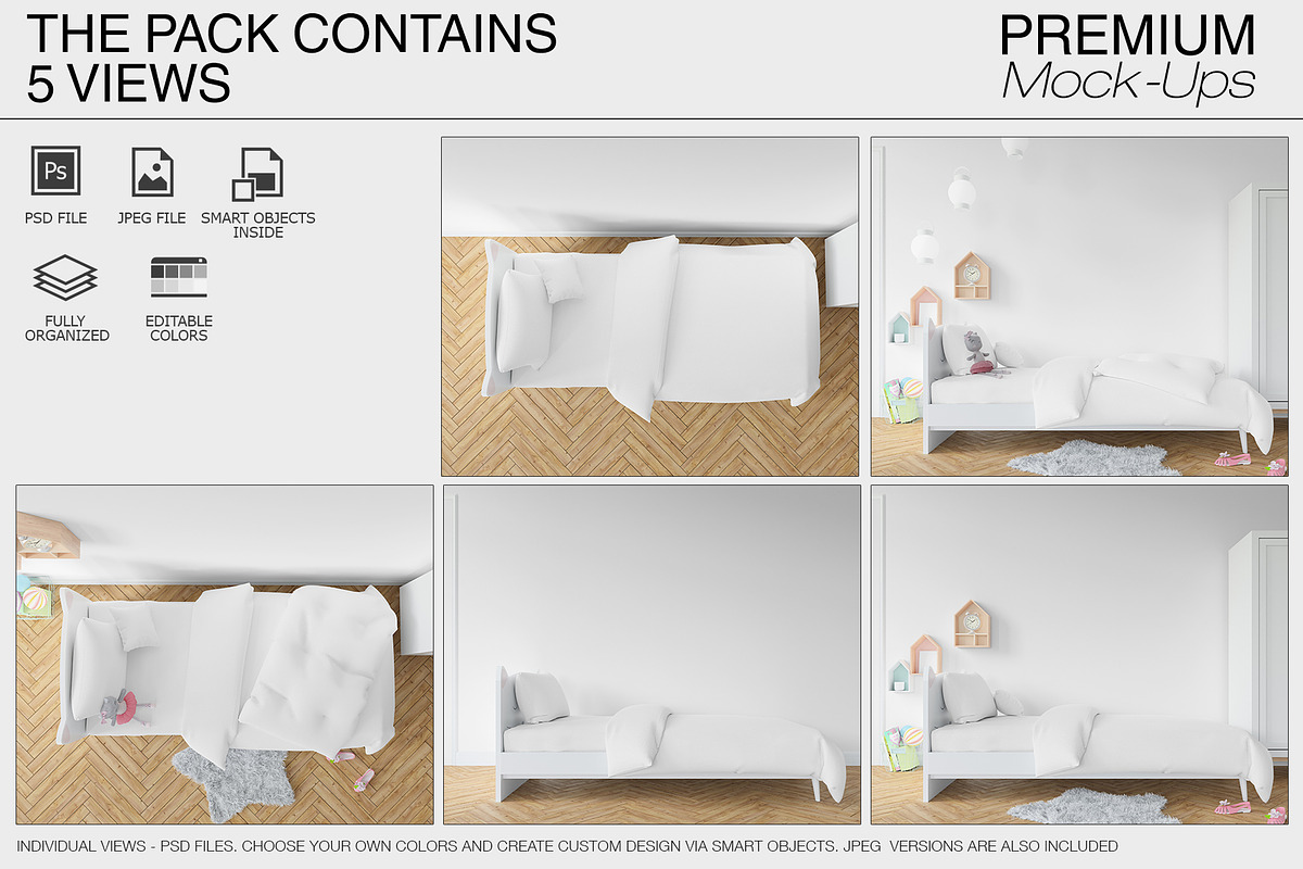 Nursery Bedding, Frame & Wall Mockup, a Household Mockup by mock-ups (Photo 3 of 23)