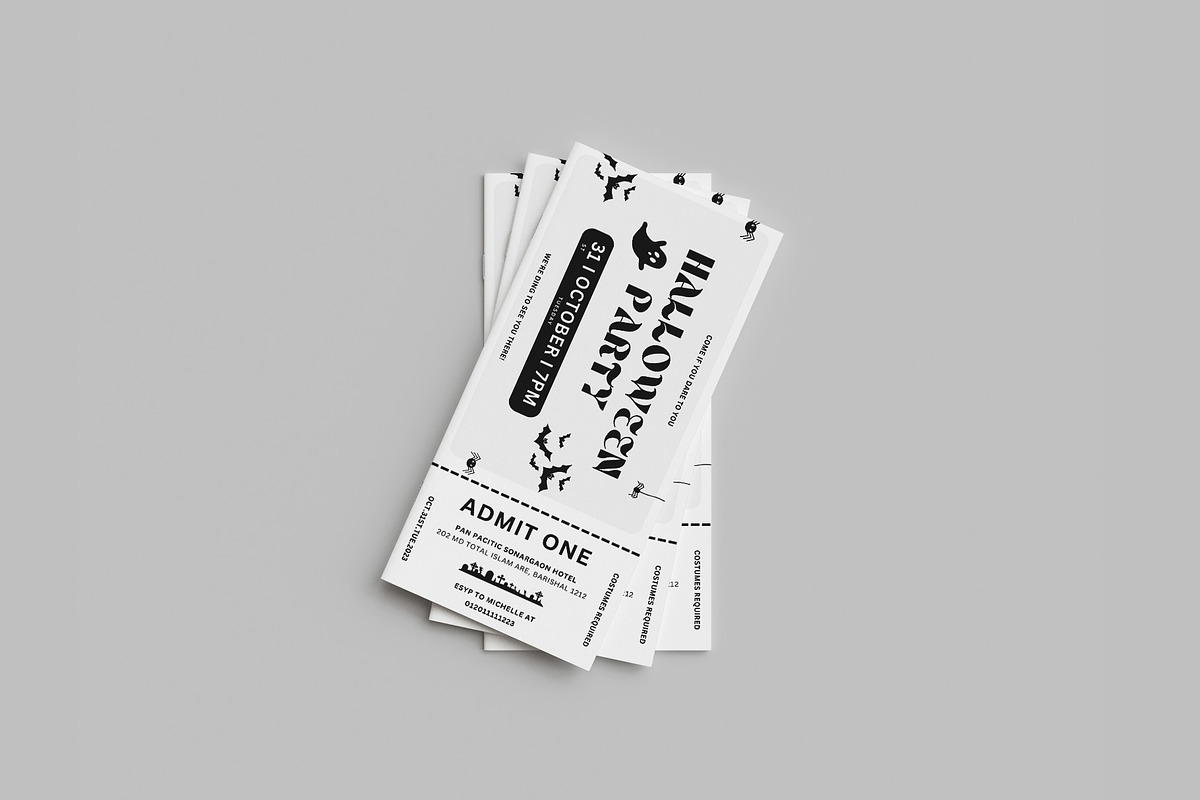 Halloween-Ticket, an Invitation Template by MNT-Creator (Photo 1 of 2)