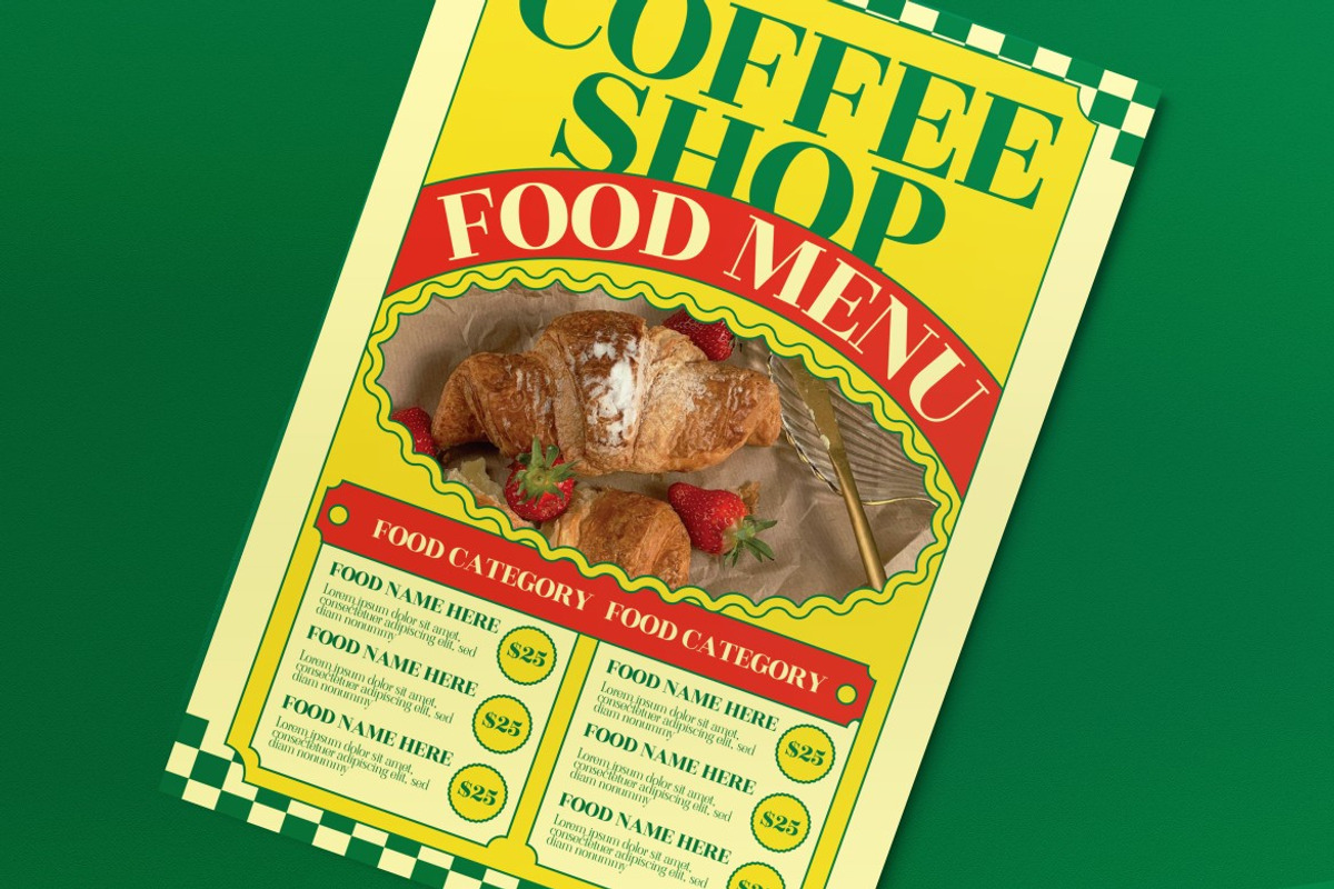 Green Coffee Shop Food Menu, a Flyer Template by graphicook (Photo 2 of 4)