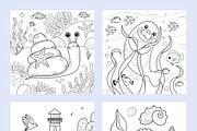 50 Printable Ocean Coloring Pages, an Animal Illustration by LikaYu (Thumbnail 6 of 9)