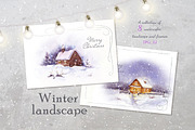 Winter landscape. Watercolor, an Illustration by oKOLOstyle (Thumbnail 1 of 4)