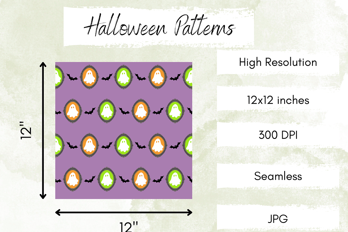 Halloween Stamp Seamless Pattern, a Graphic by Paper & Pattern Studio (Photo 4 of 9)