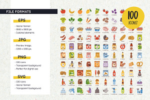 Grocery List Icon Set