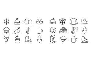Winter themed icons including, an Object Illustration by ZinetroN