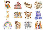 Watercolor Noah's Ark Clipart, a Seasonal Illustration by Design Market (Thumbnail 2 of 5)
