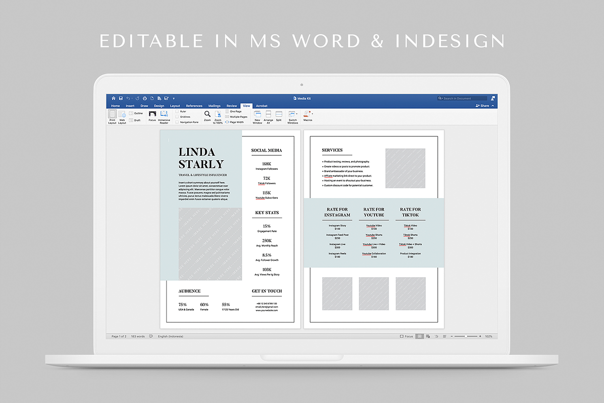 Media Kit | MS Word & Indesign, a Flyer Template by Leaflove (Photo 4 of 4)