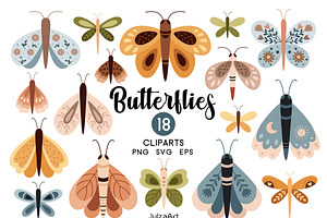 Butterfly clipart, a Seasonal Illustration by JulzaArt