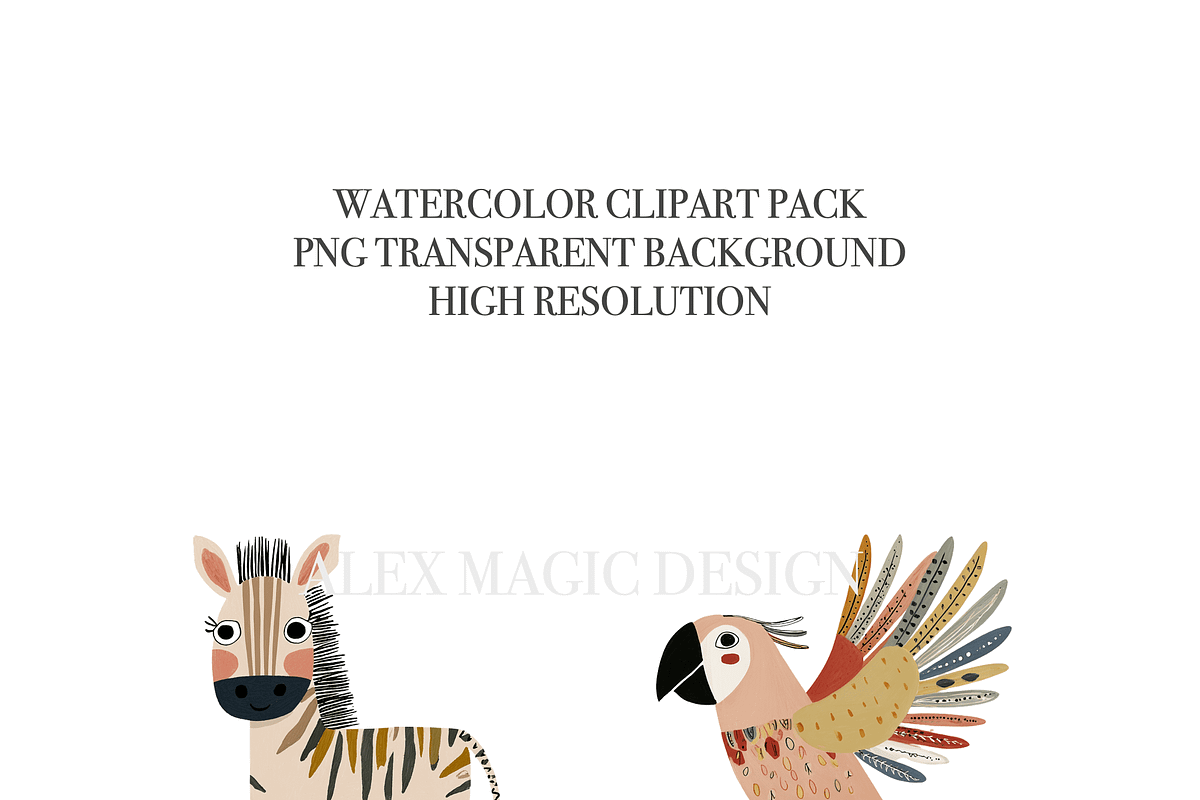 Safari Clipart Bundle, a Decorative Illustration by Pati Charm Studio (Photo 5 of 8)