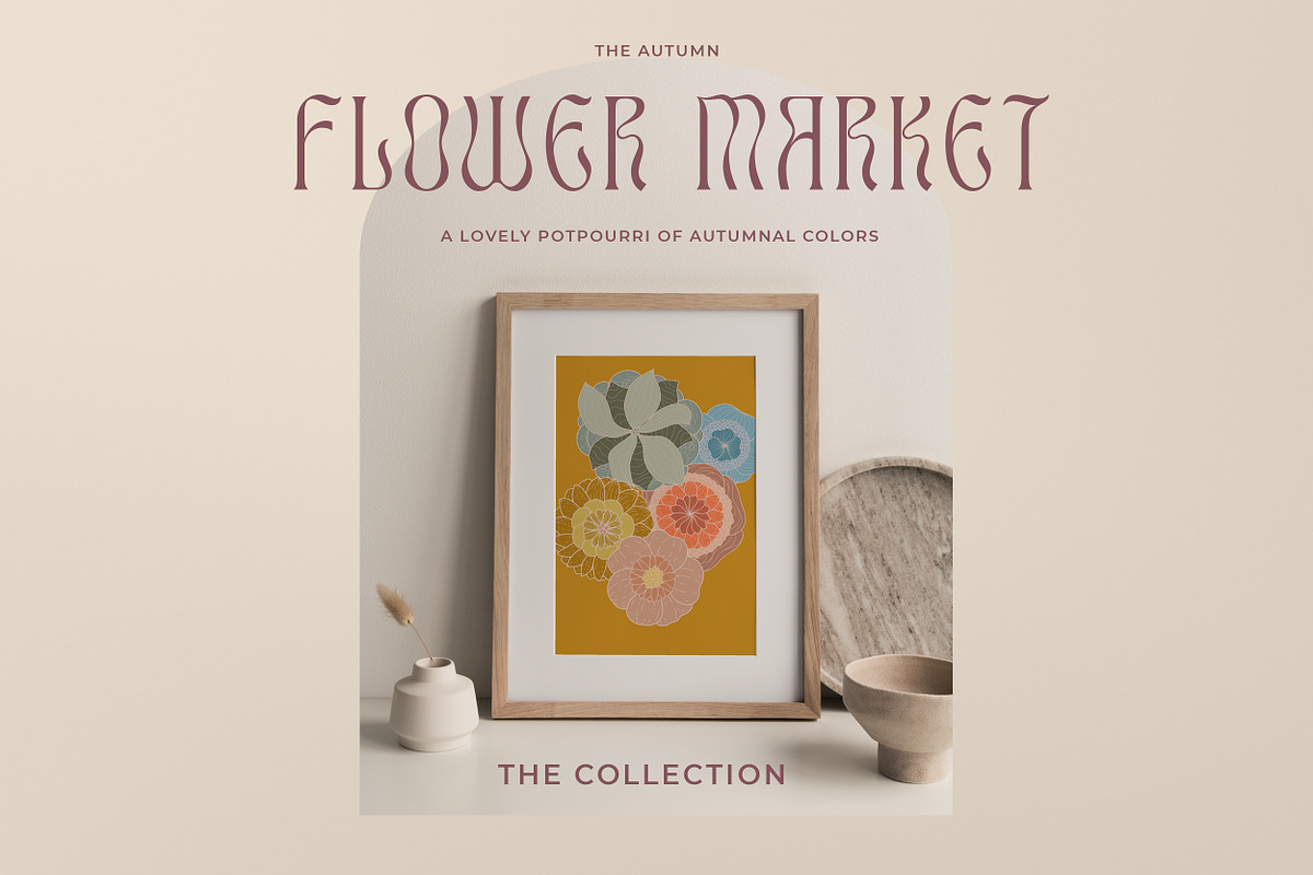 Retro Flower Autumn Poster Bundle, an Illustration by Laras Wonderland (Photo 3 of 12)
