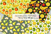 Fruits Seamless Patterns, a Pattern Graphic by Serghei Caraulan (Thumbnail 3 of 9)