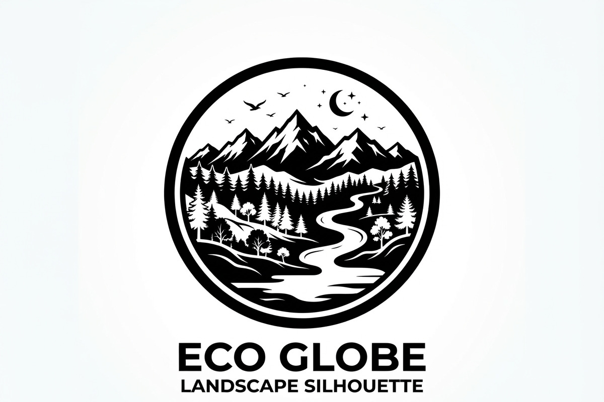 60 Eco Globe Landscape Silhouette, a Technology Illustration by Amazin_art (Photo 17 of 25)
