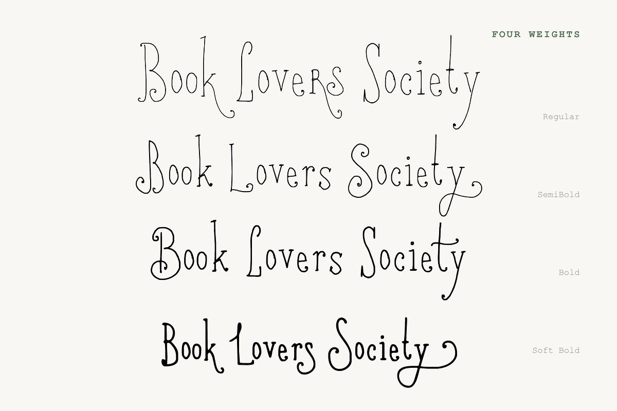 Book Lovers Society Whimsical Serif, a Handwritten Font by PeachCreme (Photo 11 of 11)