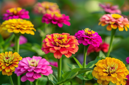 A variety of vibrant zinnia flowers, a Photo by Iftikhar Alam