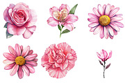 Watercolor Preppy Floral Clipart, an Illustration by Watercolor design (Thumbnail 4 of 5)