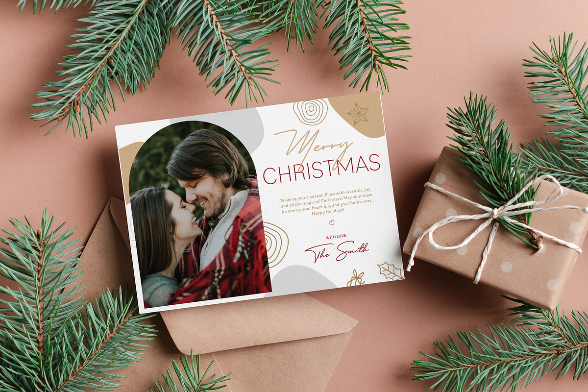 Minimal Christmas Card Template, a Card Template by Synk Designs  (Photo 3 of 3)