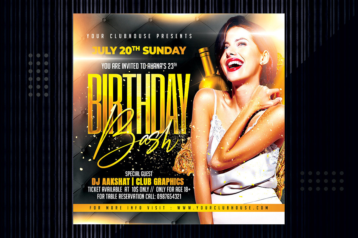 Birthday Flyer Template, a Templates & Theme by MithilaCreation (Photo 2 of 5)