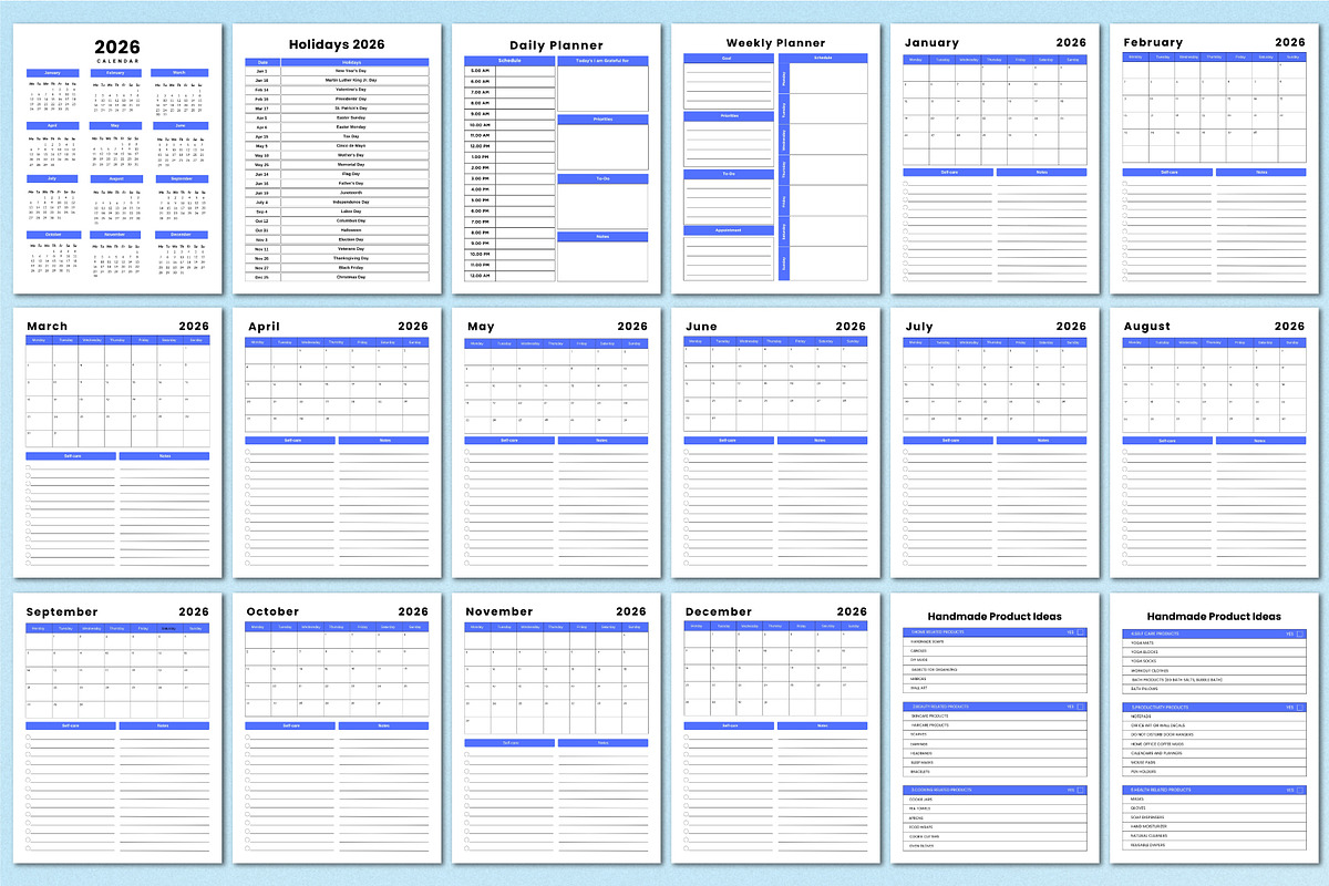 2026 Craft&Handmade Business Planner, a Stationery Template by Shumaya (Photo 2 of 6)