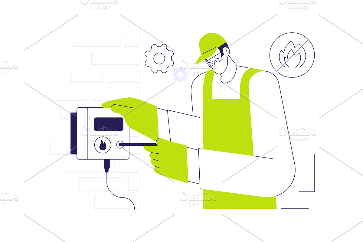 Fire alarms installation abstract, an Object Illustration by Visual Generation