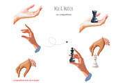 Watercolor chess game clipart, an Object Illustration by Art and Funny (Thumbnail 5 of 8)