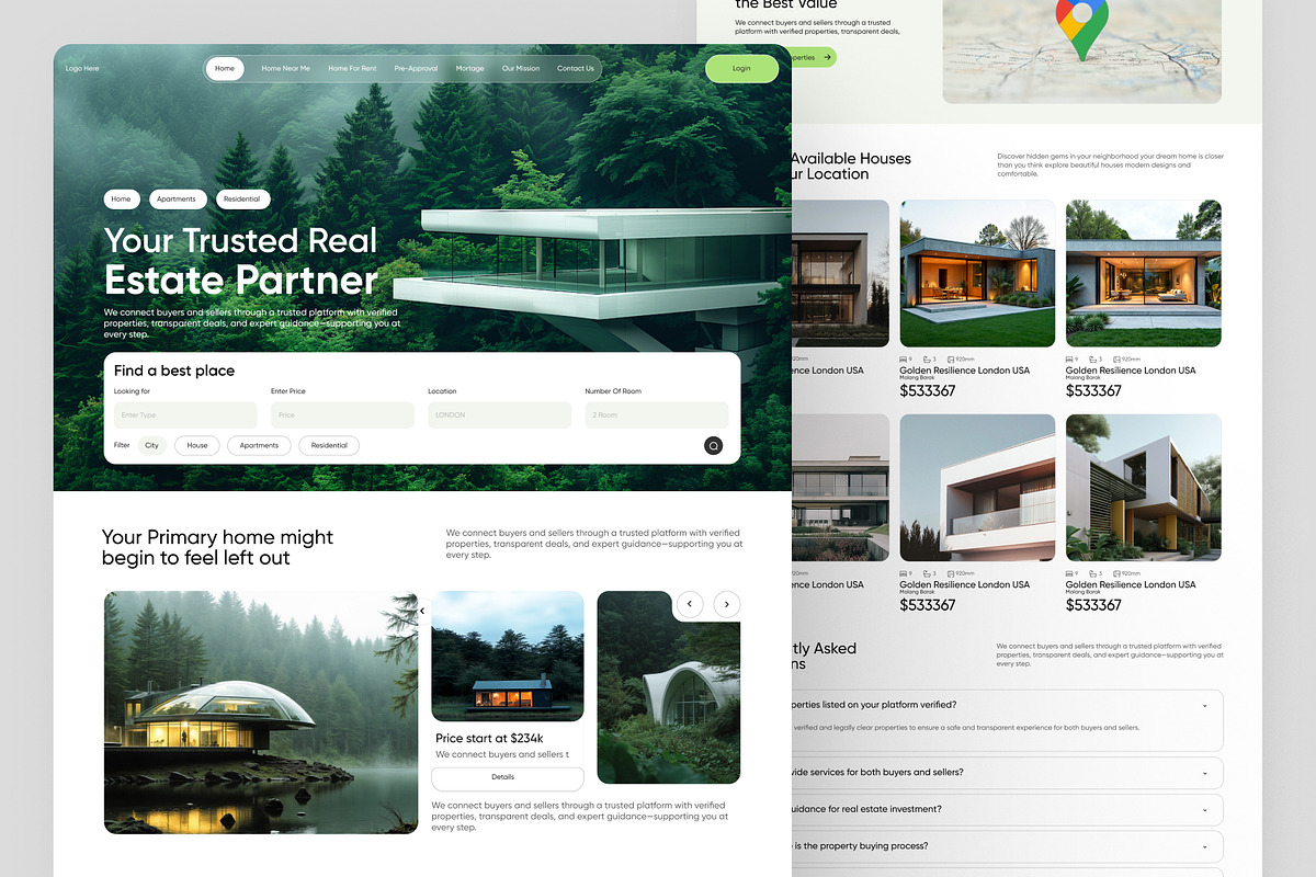 Modern Real Estate Website UI/UX Kit, an UI Kit Template by Soulfuldesignstudio (Photo 4 of 6)
