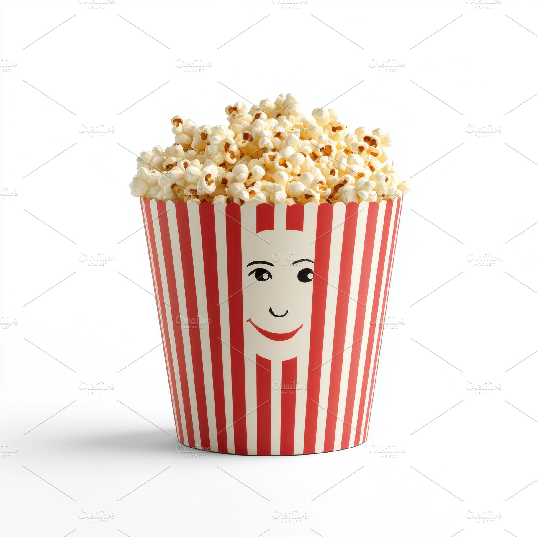 Popcorn with red white striped paper, an Animal Photo by Pixeness Studio
