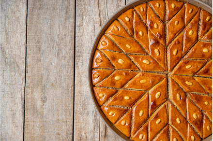 Oriental sweet baklava with nuts, a Food & Drink Photo by yanadjana