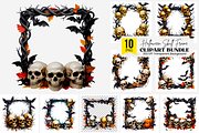Halloween Skull Frame PNG Bundle, an Illustration by Clipart Bloom (Thumbnail 1 of 11)
