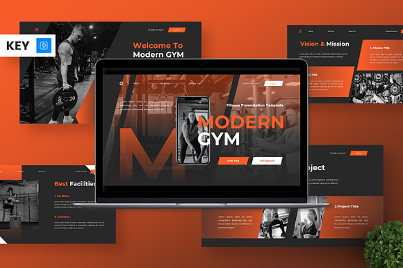 Modern GYM - Fitness Keynote preview 7