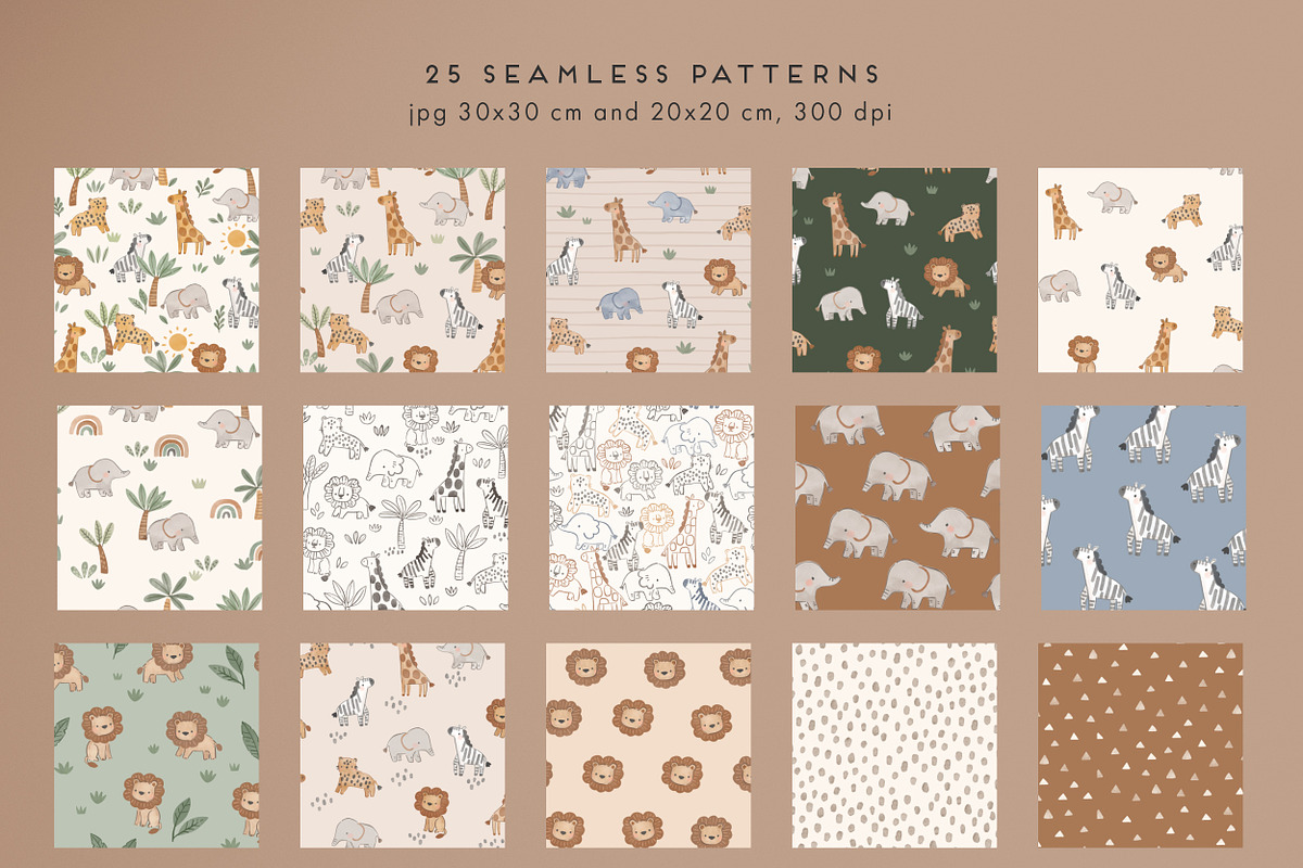 Safari Dreams – Kids Safari Seamless, a Pattern Graphic by Point and Poem (Photo 10 of 14)