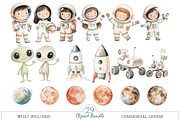 Outer Space Watercolor Clipart, an Illustration by MockupWizard (Thumbnail 2 of 5)