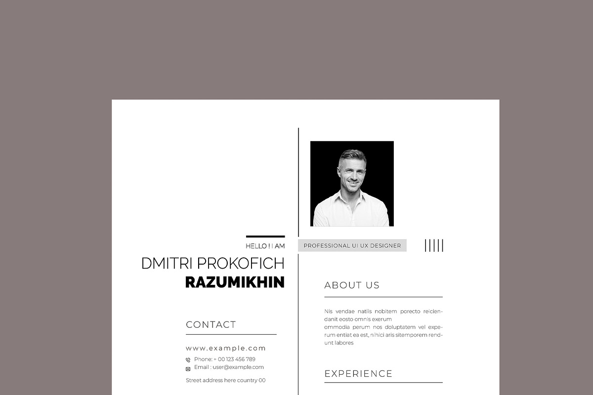 Minimalist Job Resume Design, a Resume Template by MightyDesign (Photo 2 of 8)