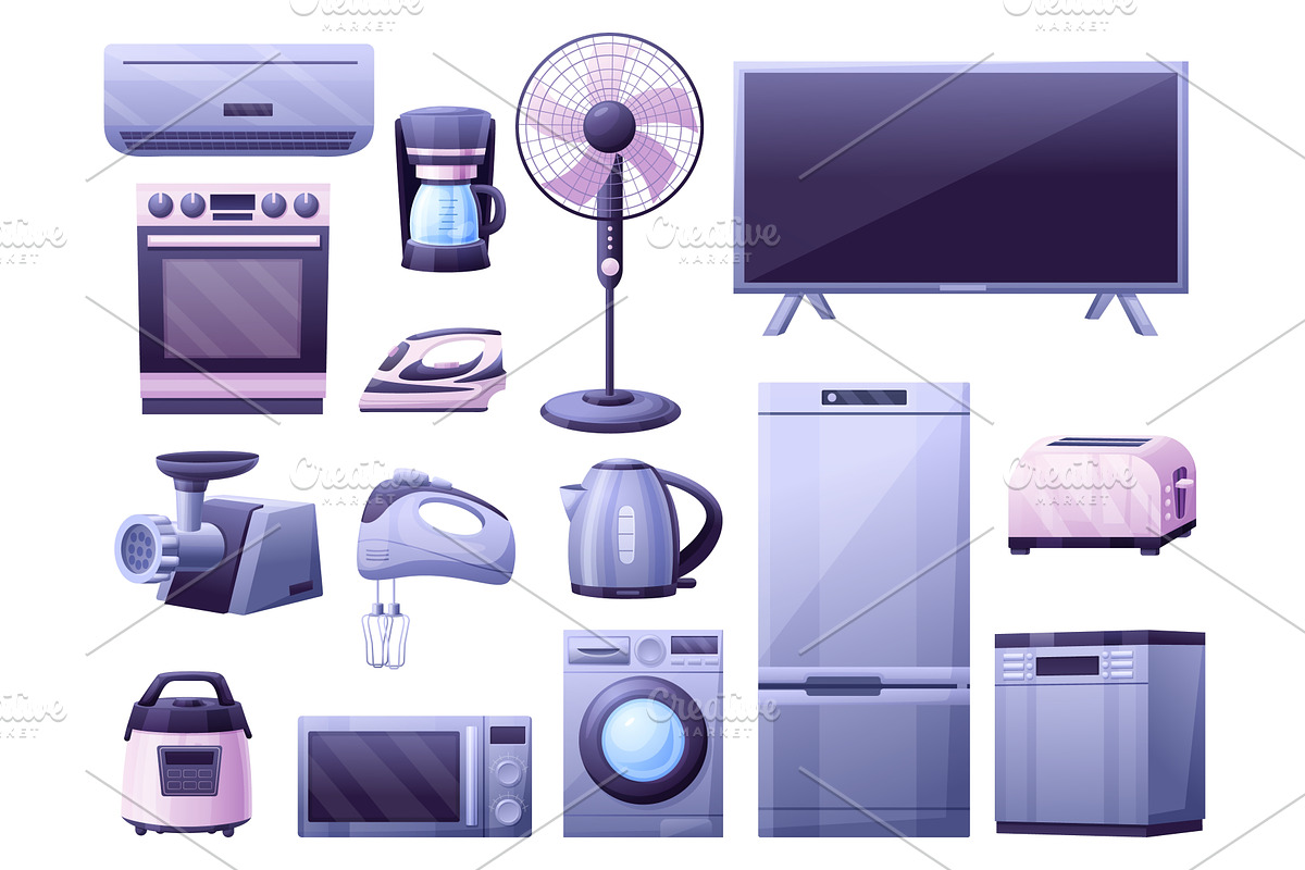 Cartoon home electronics devices, a Technology Illustration by LadadikArt